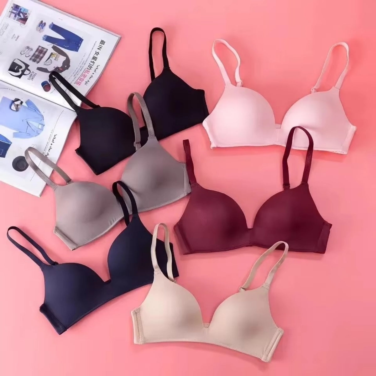 6-Pack Women’s T-Shirt Bras – Soft, Lightweight & Perfect for Everyday Wear | TB-04