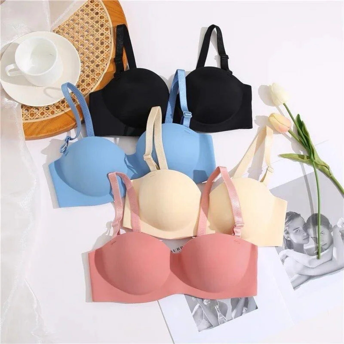 8-Pack Lightweight Push-Up Padded Bras – Comfort & Lift | PB-16