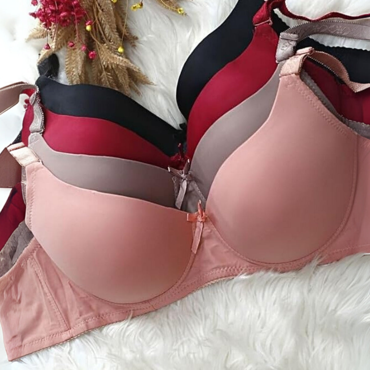 8-Pack Lightweight Push-Up Padded Bras – Comfort & Lift | PB-19