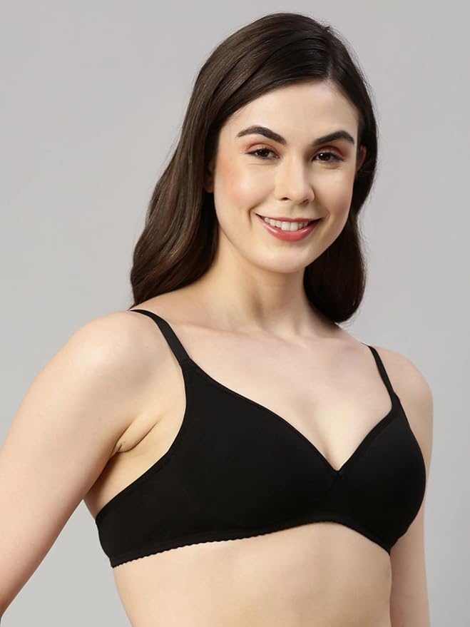 Women's T-Shirt Bra Set - Cotton Blend, Lightly Padded (4-Pack)