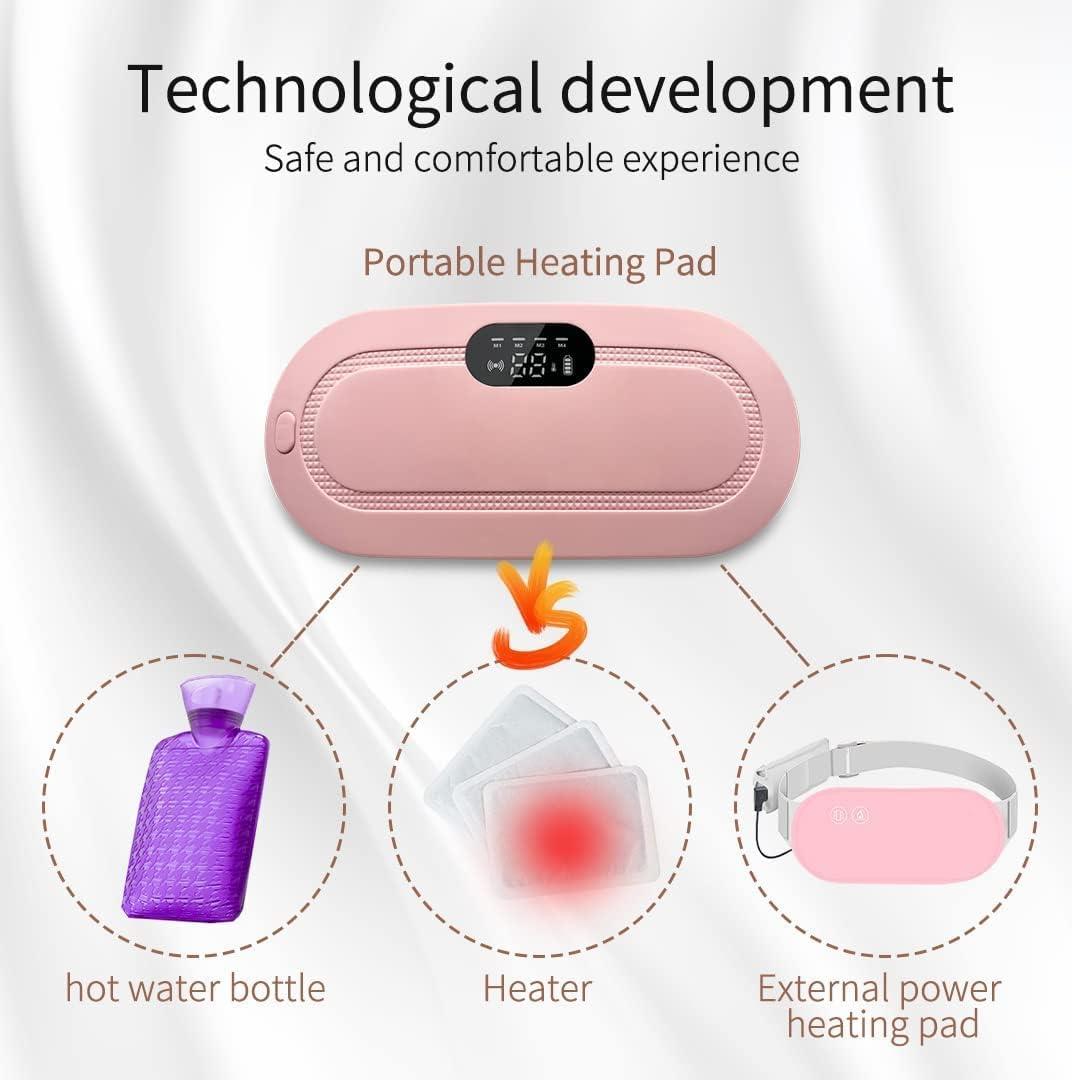 Portable Cordless Menstrual Heating Pad | Dynamic Heat & Massage Therapy Pad for Period Pain Relief!