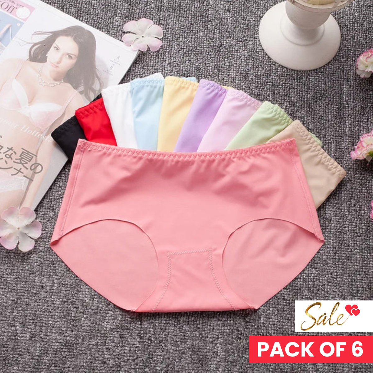 PACK OF 6 | Intimate Thread Seamless Panties