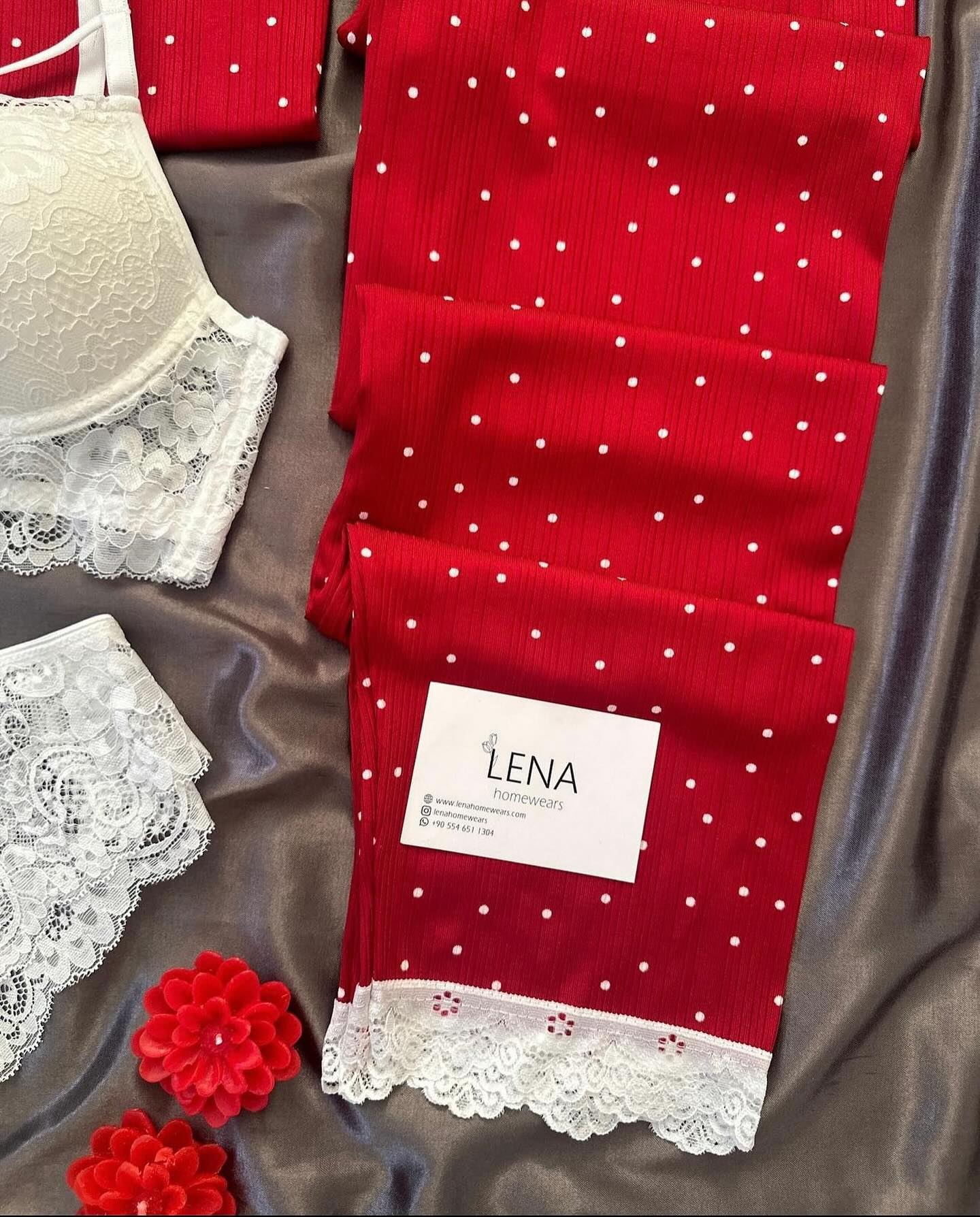 Red Lovely Night Suit & Bra Penty Set Combo for Women's
